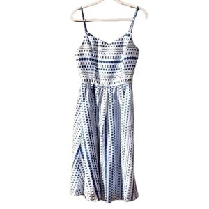 New JNSQ Elisa Cotton Blend Polka Dot Fit & Flare Dress Size 0‎ NWT